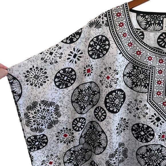 Metropolitan Kaftan Maxi Dress‎ Women Onesize Black White Circular Graphi… - Picture 5 of 9